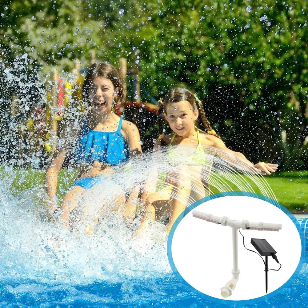 Beach Camp Pool Fountain with Lights for Inground and Above Ground Pools Dual Spray Adjustable Sprinkler Pool Waterfall with Remote Control