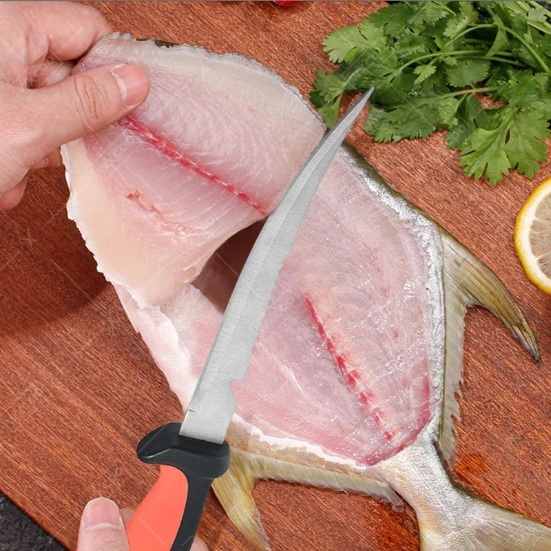 Beach Camp Fish Filleting Knife Ultra-sharp Boning Knife Stainless Steel Multi-purpose Meat Cleaver Fish Sushi Slicer Fruit Peeler