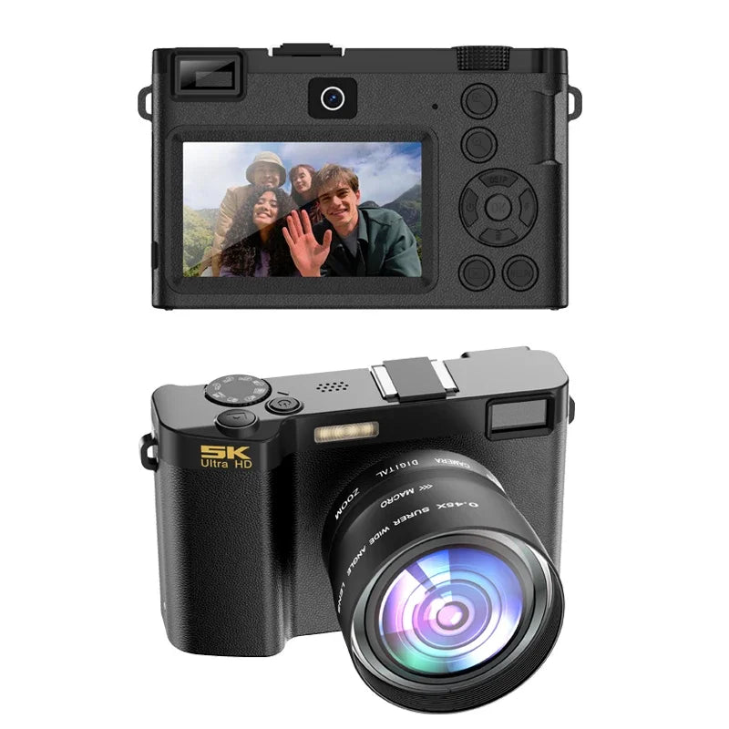 Beach Camp5K Professional Digital Camera WIFI Webcam Wide Angle Digital Zoom 64MP Camcorder Photography 3 Inch Screen Vlog Video Recorder
