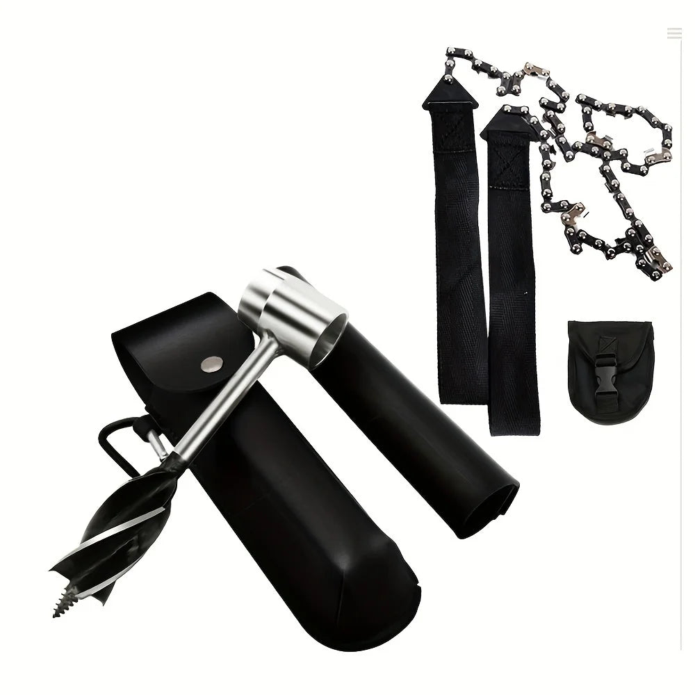 1 set Multi-functional Outdoor Survival Equipment with Drill and Saw - Perfect for Camping and Emergencies