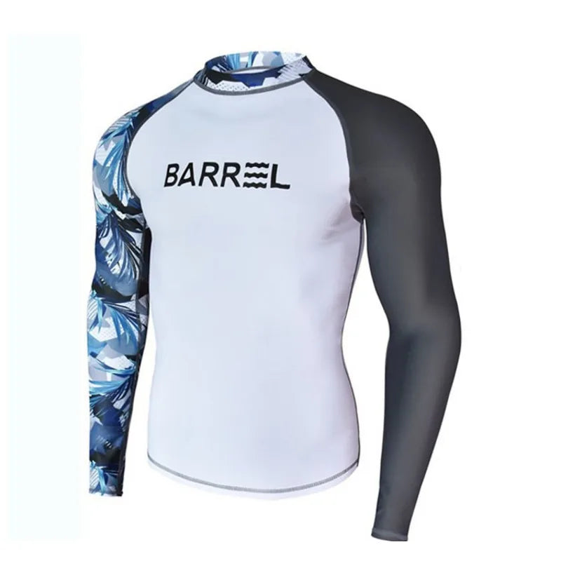 Beach Camp Rash Guard Diving Suit for Men Swimsuit Long Sleeved Sunscreen Quick Drying Rash Guard Surfing Suit Snorkeling Set Bathing Suit