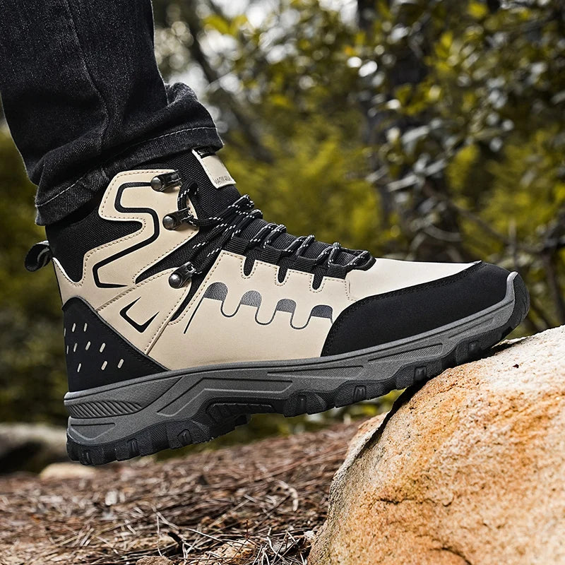 Beach Camp High top boots casual fashion comfortable casual boots anti slip thick sole height increasing versatile high top workwear boots