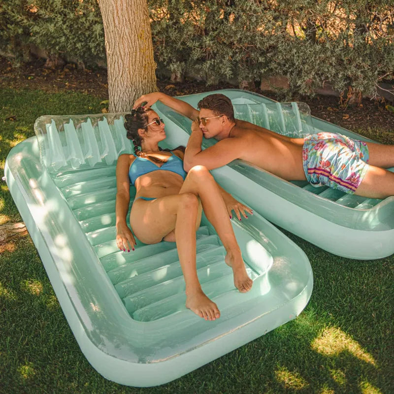 Beach Camp Inflatable Sun Pool Floating Row Spot New Outdoor Dual-purpose Water Leisure Floating Bed Bathing Sun Pool