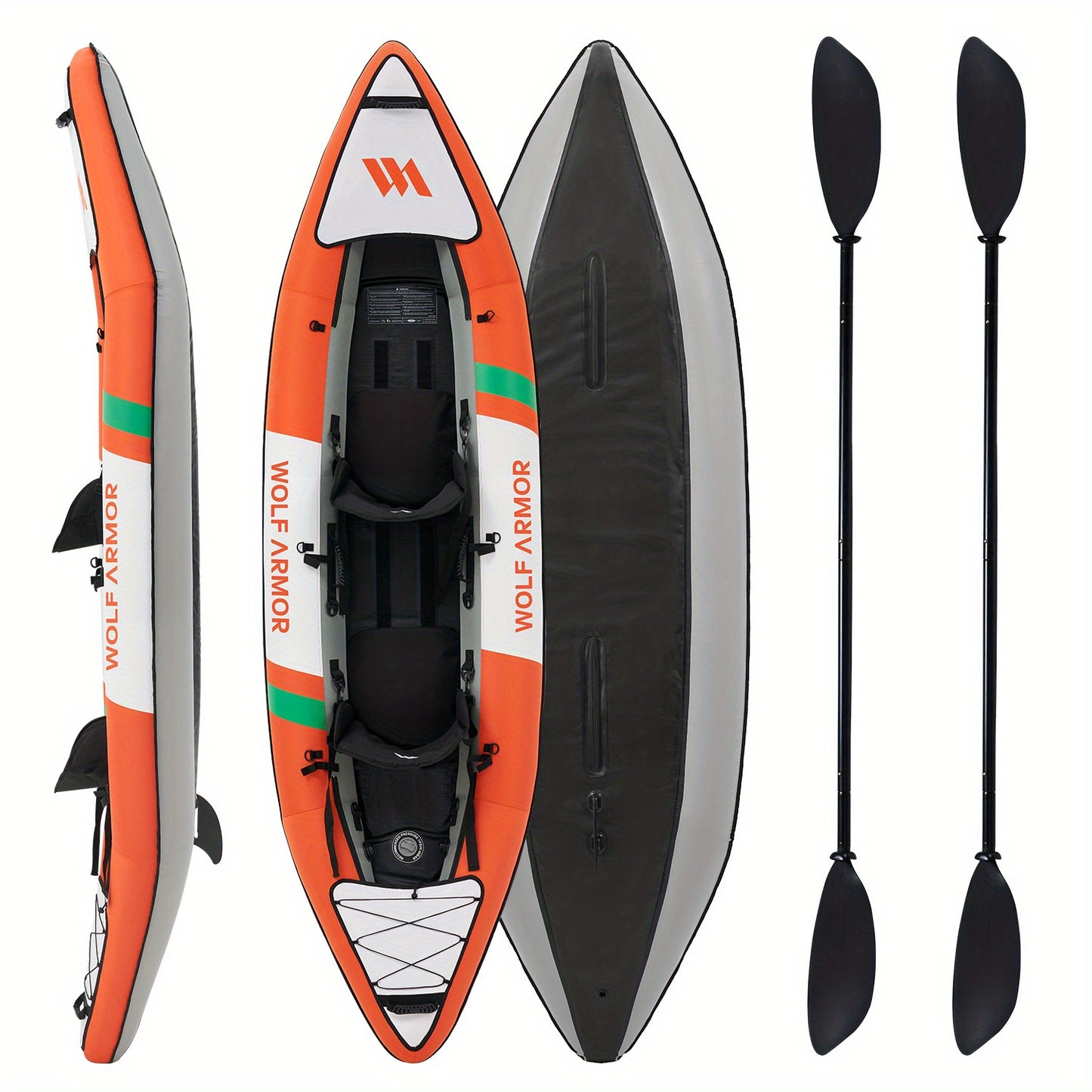 Beach Camp Inflatable Recreational Touring Kayak with EVA Padded Seats, 2 Person Tandem Inflatable Kayak with All The Accessories, Lake, River, and Ocean Kayaks Boat for Fishing, Travel, and Adventur