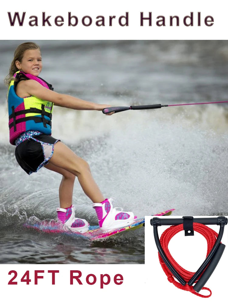 Beach Camp 24FT Wakeboard Rope Water Ski Rope with Handle Water Sport Line Competition Slalom Water Ski Rope