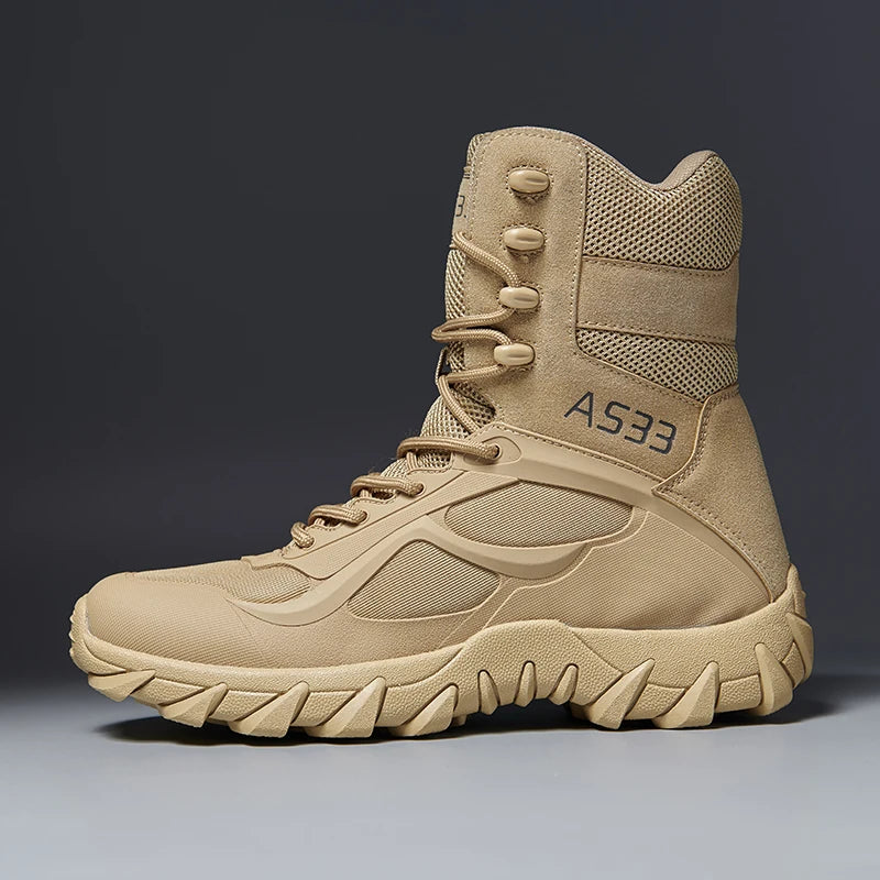 Beach Camp Winter Tactical Combat Boots Men Work Safety Shoes Special Force Desert Ankle Boot Men's Hunting Trekking Camping Boots