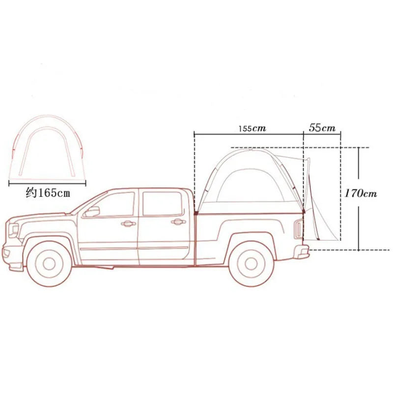 Beach Camp Outdoor Camping Portable Pickup Truck Tent Can Be Customized Color Logo