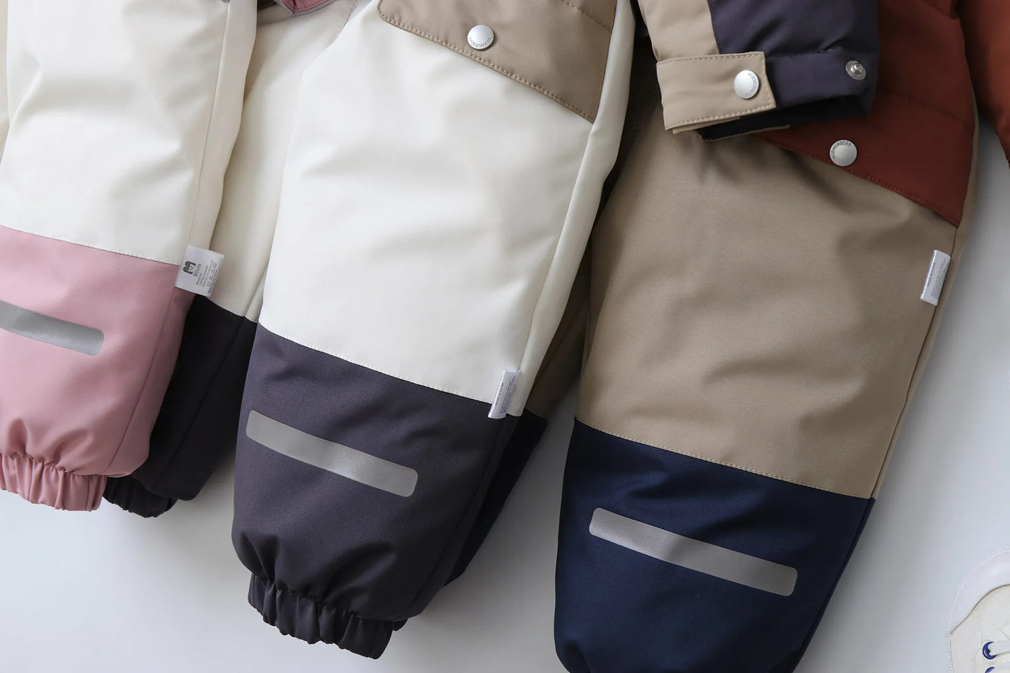 2025 Winter New Cross-Border Children's Jumpsuit Hooded Plus Velvet Padded Ski Suit with Zipper Closure for Baby Climbing