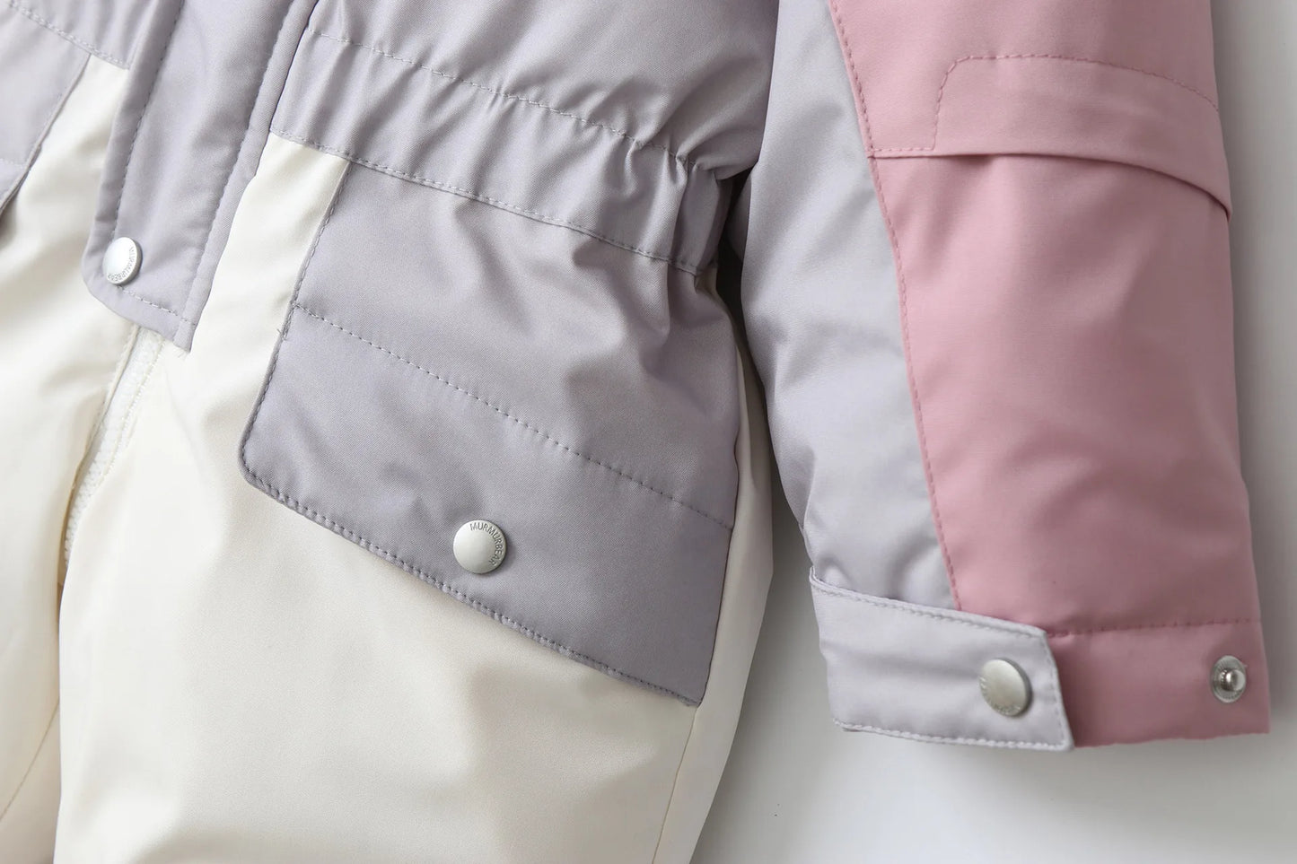 2025 Winter New Cross-Border Children's Jumpsuit Hooded Plus Velvet Padded Ski Suit with Zipper Closure for Baby Climbing