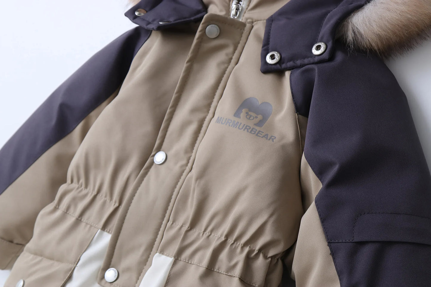 2025 Winter New Cross-Border Children's Jumpsuit Hooded Plus Velvet Padded Ski Suit with Zipper Closure for Baby Climbing