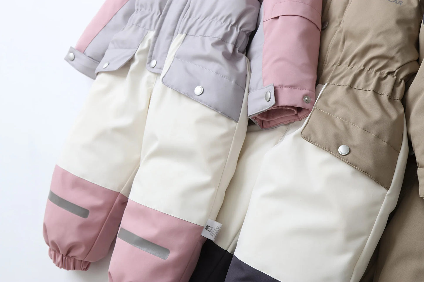 2025 Winter New Cross-Border Children's Jumpsuit Hooded Plus Velvet Padded Ski Suit with Zipper Closure for Baby Climbing