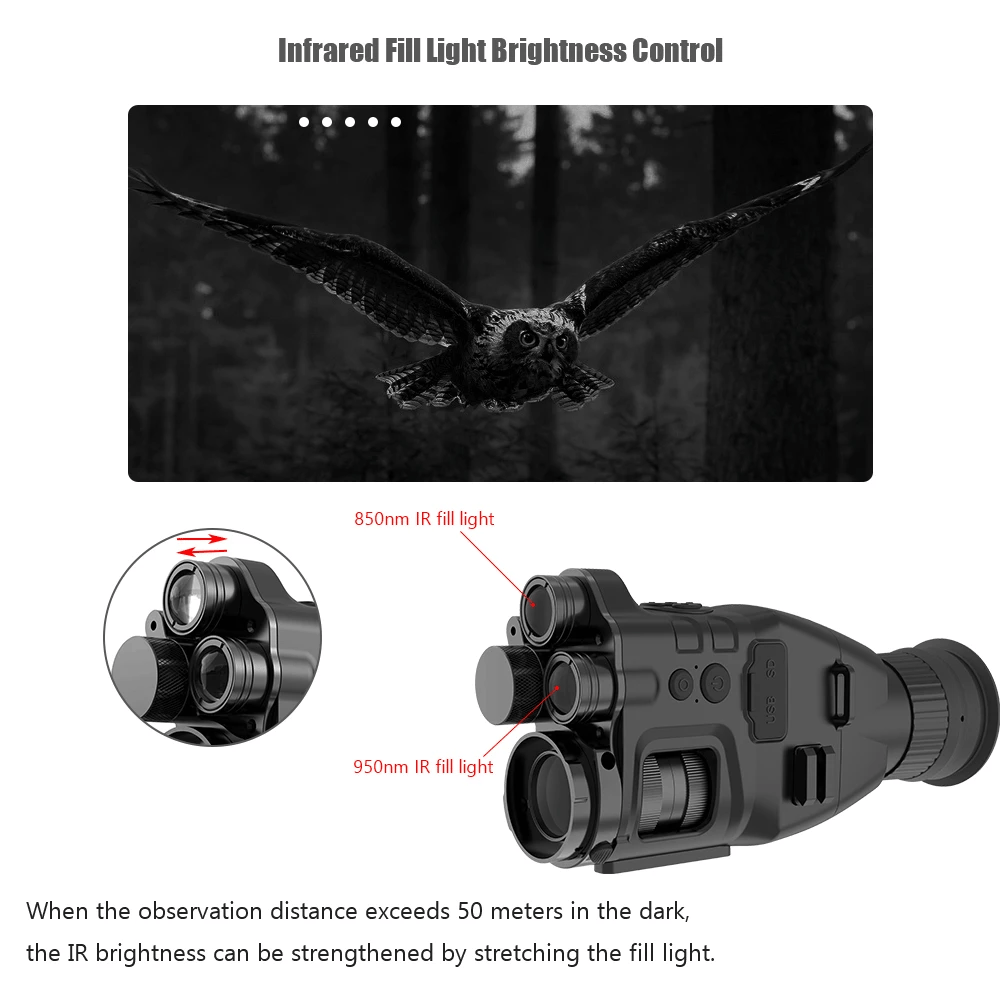 Beach Camp CY789 Night Vision Scope 1920p HD Night Vision Riflescope Monocular 940nm Infrared Hunting Night Vision Sight Cameras