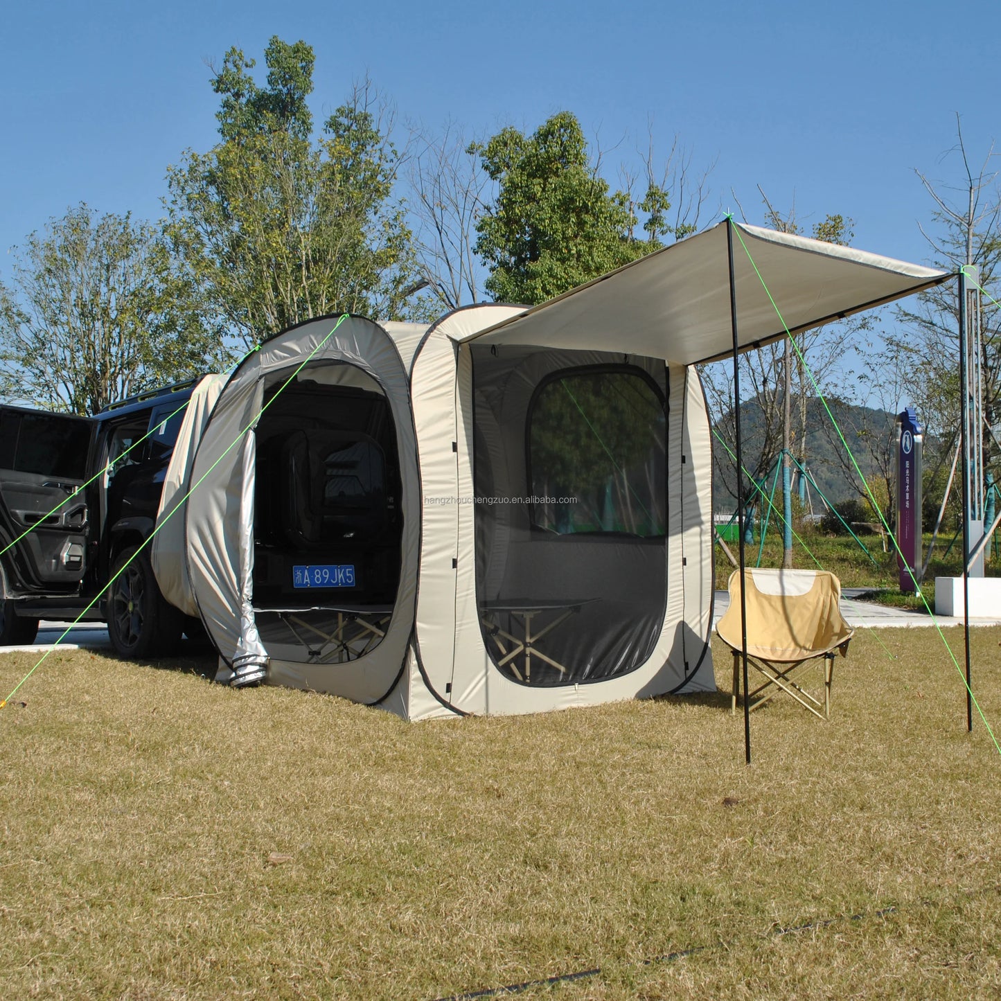 Single-Layer Waterproof Car Tent Tailgate Pop-Up SUV Tent for Camping Multipurpose Truck Tent for Car Campers