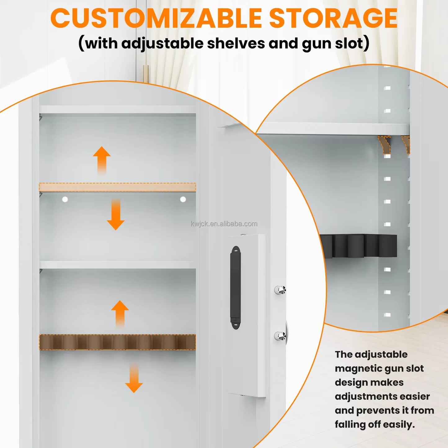 53" Hidden Wall Gun Safe with Adjustable Shelves Fingerprint Lock Wall Safe for Gun US Warehouse in Stock