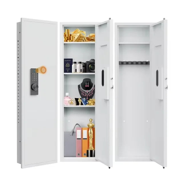 53" Hidden Wall Gun Safe with Adjustable Shelves Fingerprint Lock Wall Safe for Gun US Warehouse in Stock