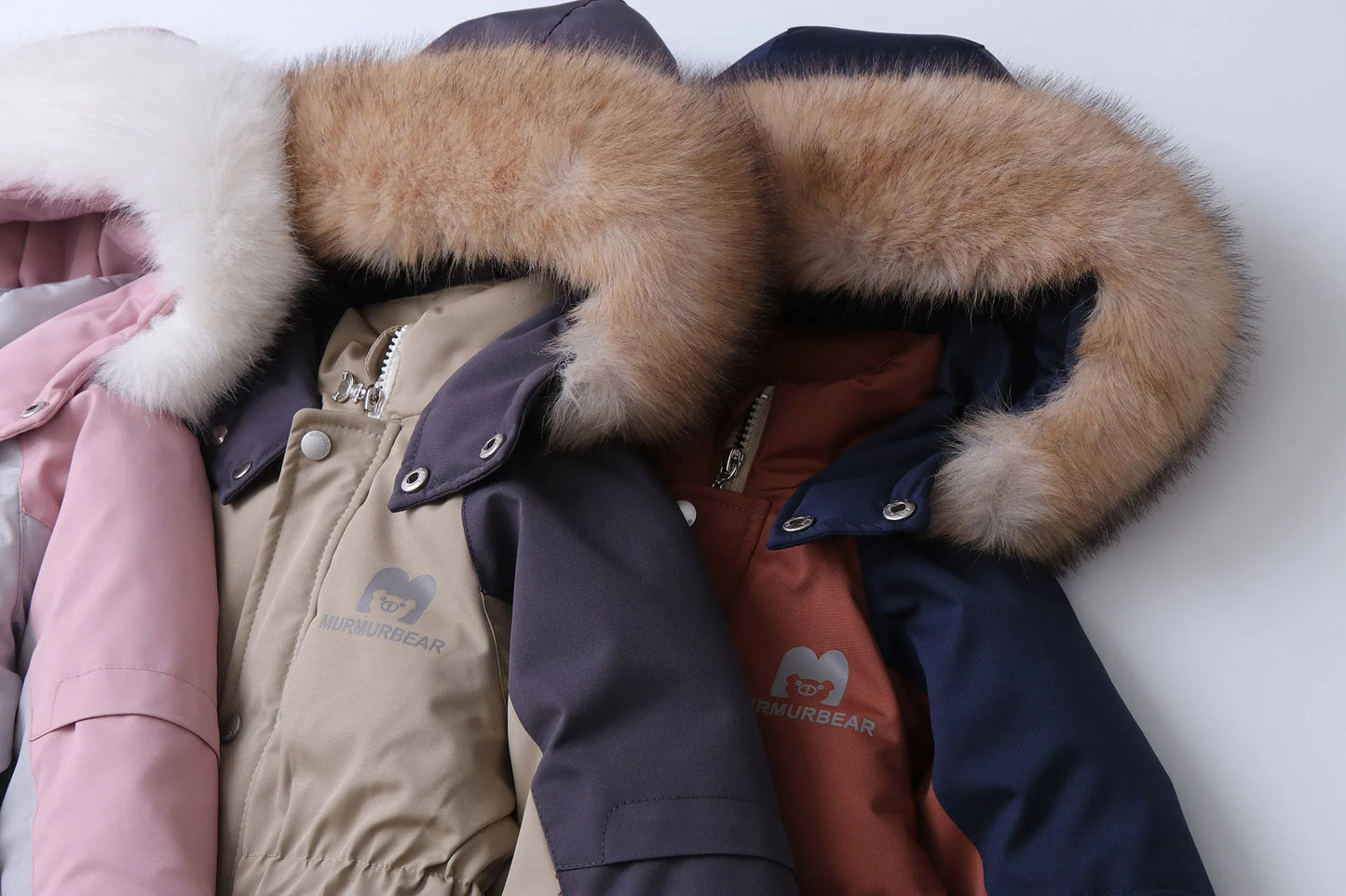 2025 Winter New Cross-Border Children's Jumpsuit Hooded Plus Velvet Padded Ski Suit with Zipper Closure for Baby Climbing