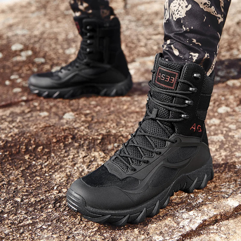 Beach Camp Winter Tactical Combat Boots Men Work Safety Shoes Special Force Desert Ankle Boot Men's Hunting Trekking Camping Boots