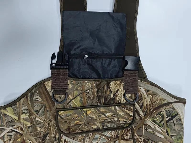 Beach Camp Neoprene Wader Custom Fly Fishing Chest Waders Waist Pack Belt Reed Pattern Camo Duck Hunting