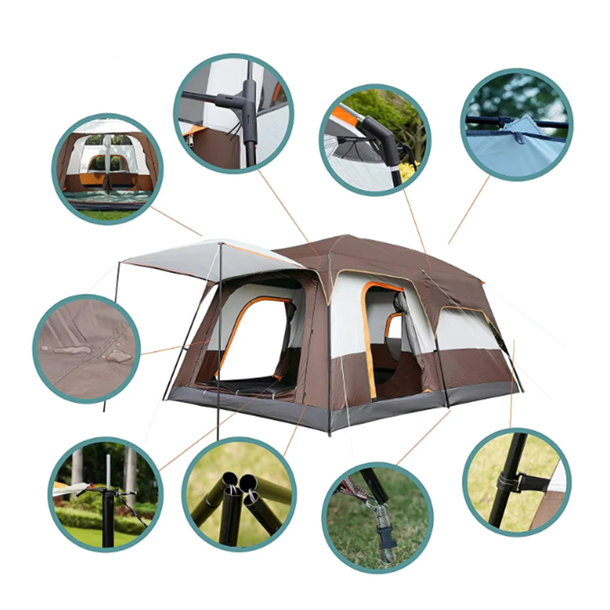 Beach Camp High Quality New Arrival Camping Tent and Outdoor Tent 4 Season 2 Rooms Waterproof Outdoor Tent