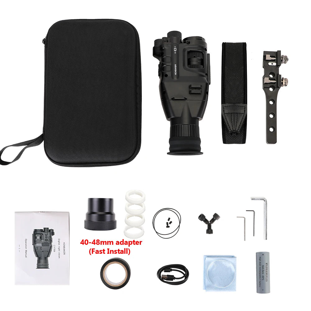 Beach Camp CY789 Night Vision Scope 1920p HD Night Vision Riflescope Monocular 940nm Infrared Hunting Night Vision Sight Cameras
