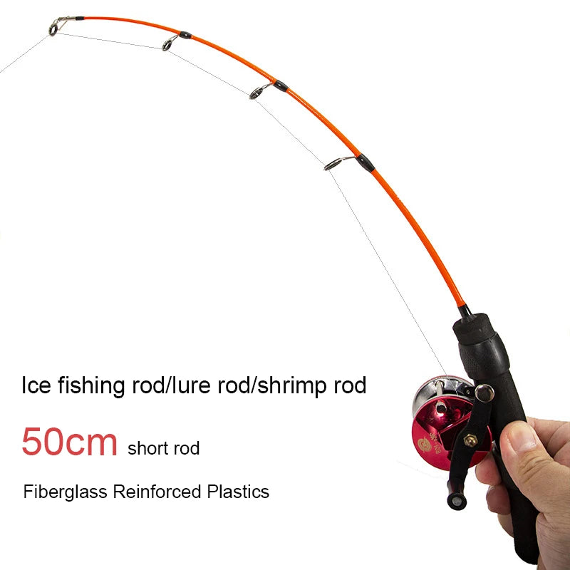 Beach Camp 19in.  Winter Mini Small Ice Fishing Rod and Reel Set Fishing Rod