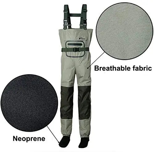Beach Camp H-Back Fly Fishing Waders With Three-Layer Breathable and Waterproof Neoprene Outdoor Waders