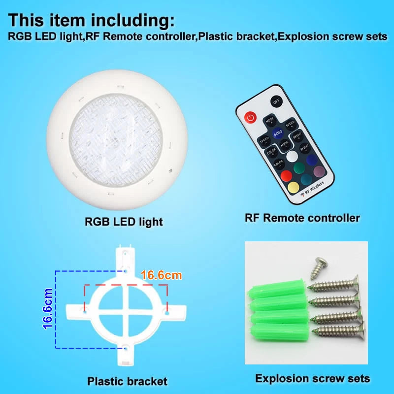Beach Camp Swimming Pool Light 12V Ip68 Underwater Lamp 24W 36W Waterproof Leds SPA Lighting Pond RGB Warm/Cold White Led Piscina