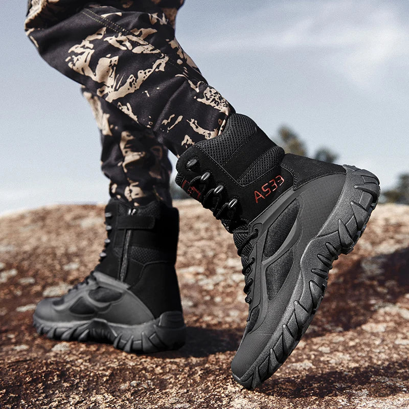 Beach Camp Winter Tactical Combat Boots Men Work Safety Shoes Special Force Desert Ankle Boot Men's Hunting Trekking Camping Boots