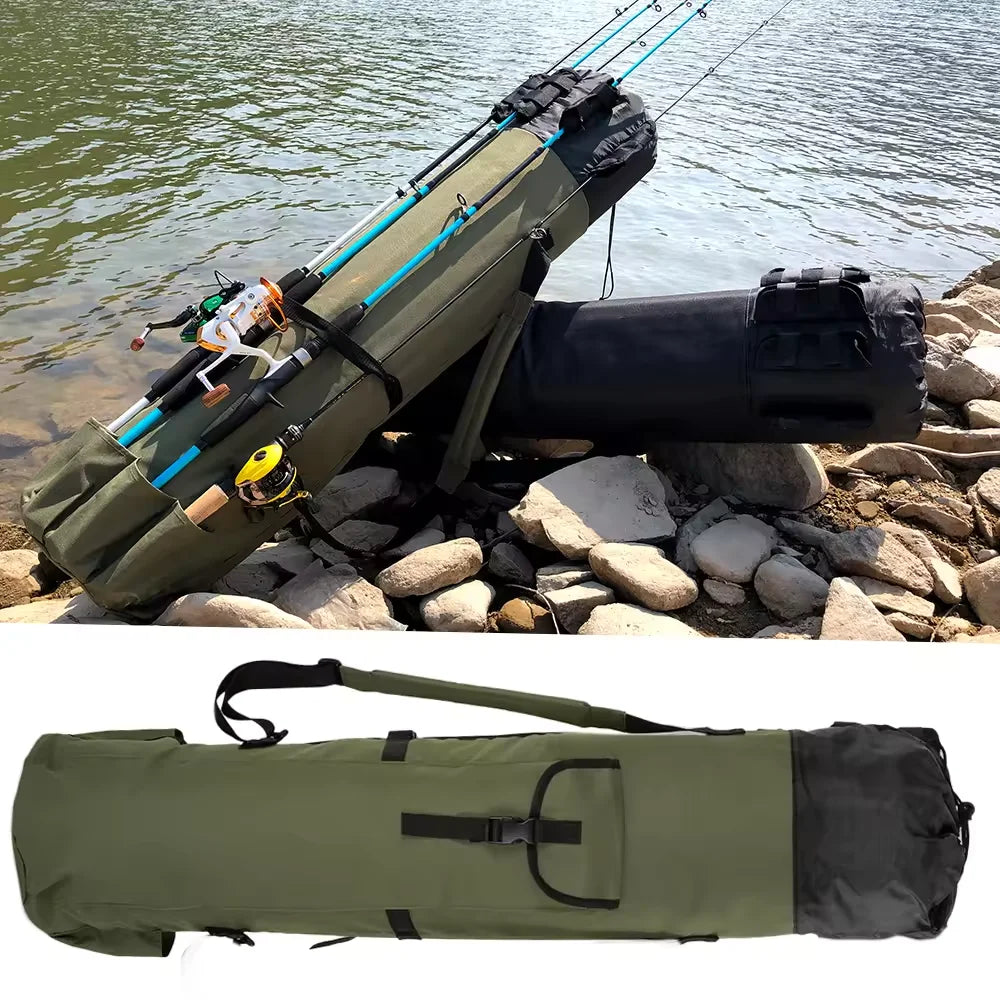 Beach Camp Fishing Bag Organizer Pouch for Multiple Rods Storage Travel Heavy Duty Sea Fly Fishing Rod case Tackle Bag