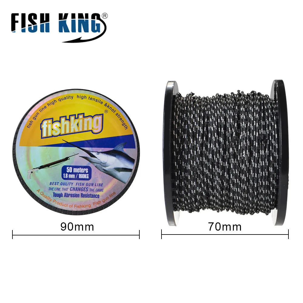 FISH KING Spearfishing Fishing Line  Hot New Multifilament Fishing Line 50M 2.0mm 1.8mm 55YDS Material Braided Fishing Gun Line