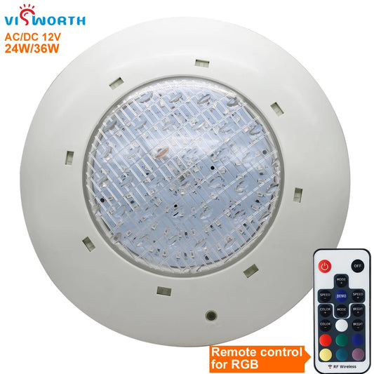 Beach Camp Swimming Pool Light 12V Ip68 Underwater Lamp 24W 36W Waterproof Leds SPA Lighting Pond RGB Warm/Cold White Led Piscina