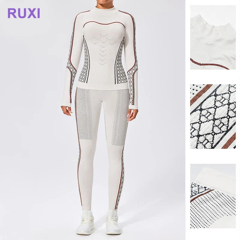 Beach Camp Gym Ski Snowboarding Tight Streetwear Sport Women Tracksuits Running Yoga Exercise Suit Workout Suit Women Fitness Yoga Set