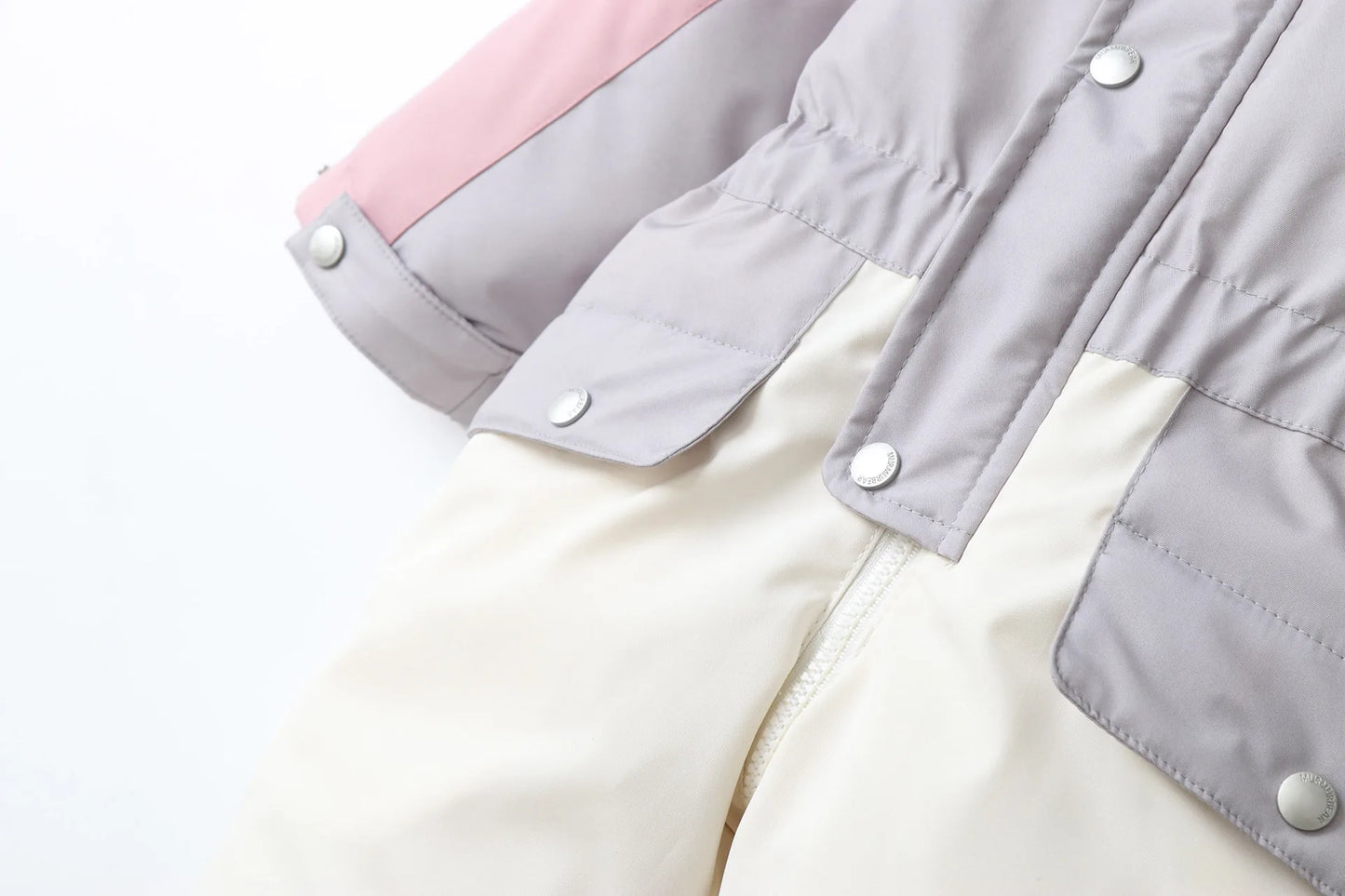 2025 Winter New Cross-Border Children's Jumpsuit Hooded Plus Velvet Padded Ski Suit with Zipper Closure for Baby Climbing