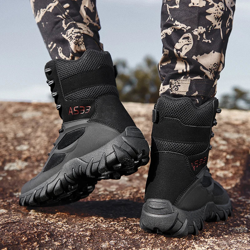 Beach Camp Winter Tactical Combat Boots Men Work Safety Shoes Special Force Desert Ankle Boot Men's Hunting Trekking Camping Boots