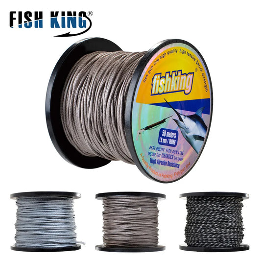 FISH KING Spearfishing Fishing Line  Hot New Multifilament Fishing Line 50M 2.0mm 1.8mm 55YDS Material Braided Fishing Gun Line