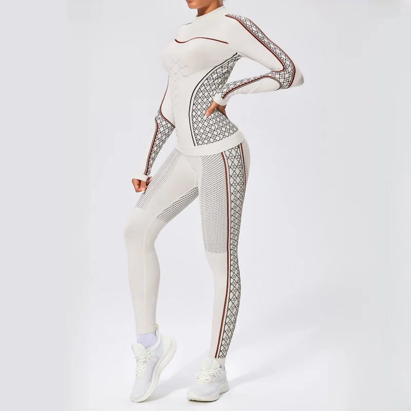 Beach Camp Gym Ski Snowboarding Tight Streetwear Sport Women Tracksuits Running Yoga Exercise Suit Workout Suit Women Fitness Yoga Set