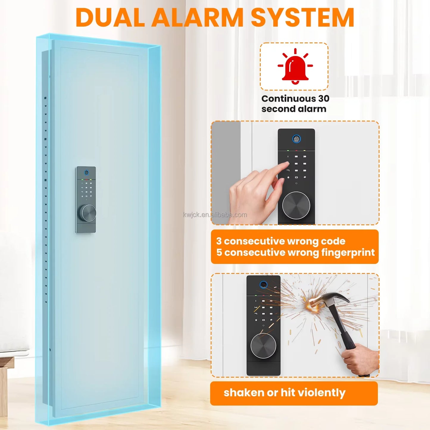 53" Hidden Wall Gun Safe with Adjustable Shelves Fingerprint Lock Wall Safe for Gun US Warehouse in Stock