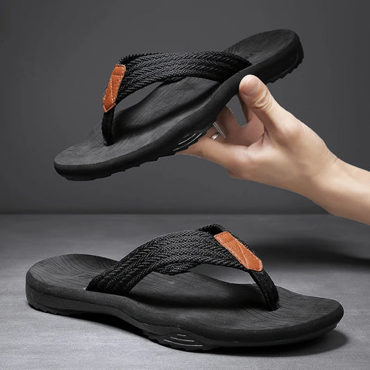 High Quality Brand Fashion Men Flip Flops Summer Beach Flip Flops Men Casual Breathable Thicken Beach Men Slippers Outdoor