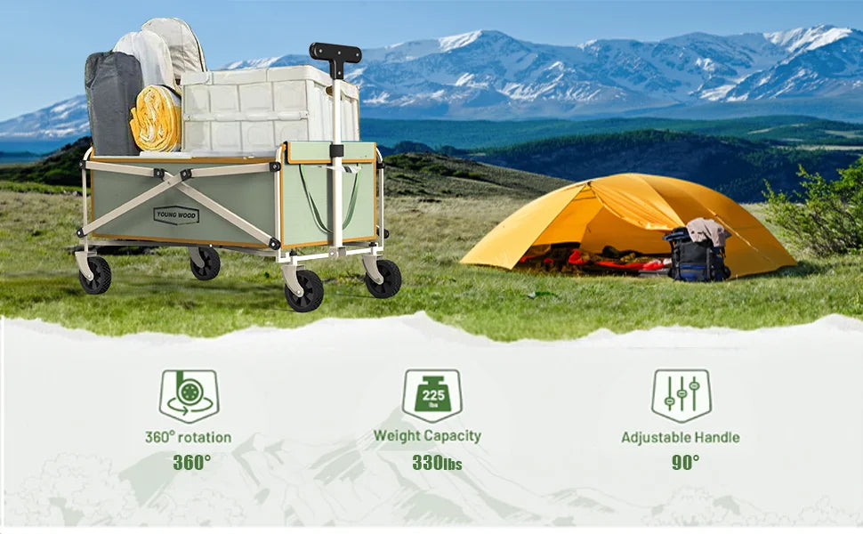 Beach Camp Camping carts are exquisite compact practical sturdy and have a strong load-bearing frame They are designed to be folded