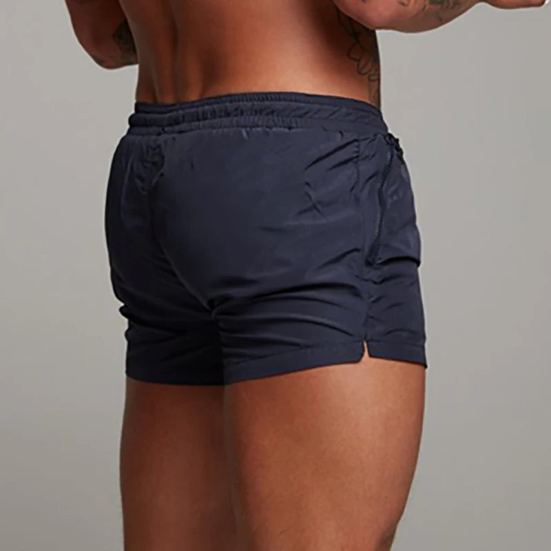 Beach Camp Men's Swimsuit Swim Shorts Summer Casual Beach Board Shorts   for Men Quick Dry Running Surf Fitness Gym Shorts Zipper Pocket