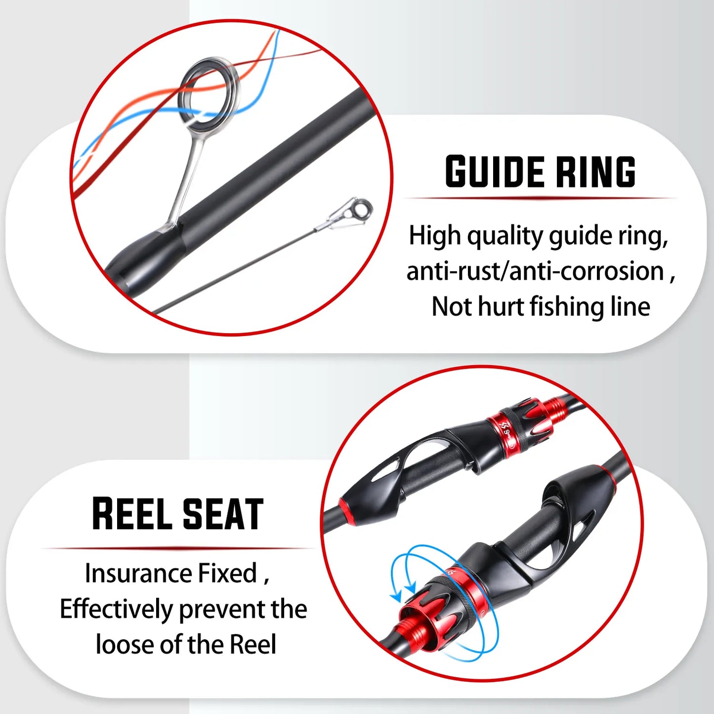 Beach Camp Casting Spinning Fishing Rod 2.1m UltraLight Carbon Fiber Rod Pole 4 Section with EVA Handle 0.8-5g Lure Weight