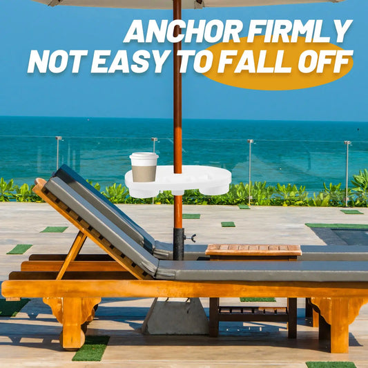 White 37x37cm Umbrella Tray Table Beach Pool Drink Holders Snack Patio Outdoor Beach Umbrella Table Supplies Supplies