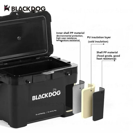 Beach Camp BLACKDOG 26L Large Space Camping PP Insulation Box 108h Keep Fresh Outdoor Travel Food Ice Bucket Cooler Box Fridge Ultralight
