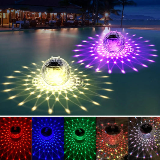 Beach Camp Floating Pool Lights, Floating Solar Pool Lights with RGB Color Changing Waterproof Pool Lights That Float for Swimming Pool