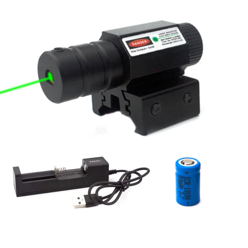Beach Camp Rifle Pistol Laser Sight Red Green Laser Sight with 10180 Rechargeable Battery 11mm 20mm Picatinny Rail Mount
