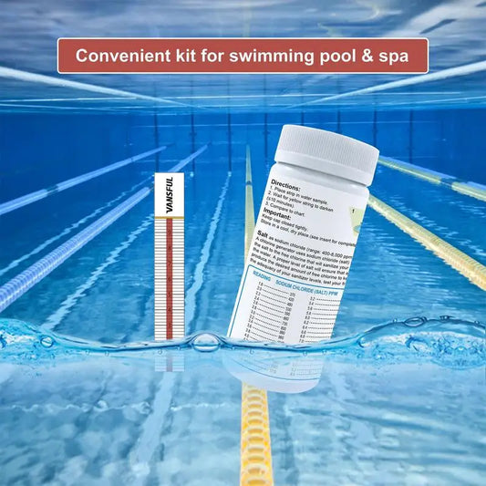 Beach Camp Pool Salt Test Strips Swimming Pool Saltwater Detection Strips Multi-Purpose Water Testing Tool For Water Hot Tub Spa Swimming