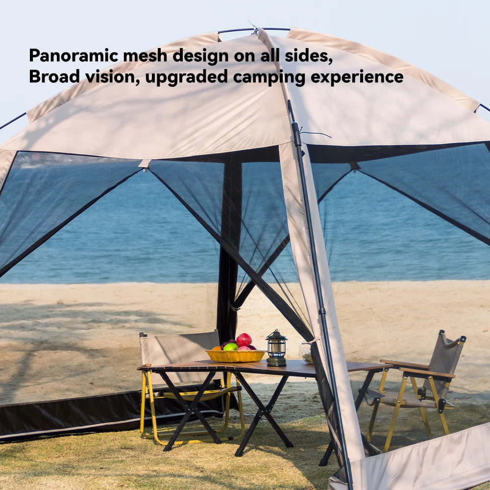 Beach Camp Large Camping Tent 4-8 Person, Waterproof Windproof Sun Shelter, Instant Setup 210D Oxford Fabric for Beach Picnic Summer