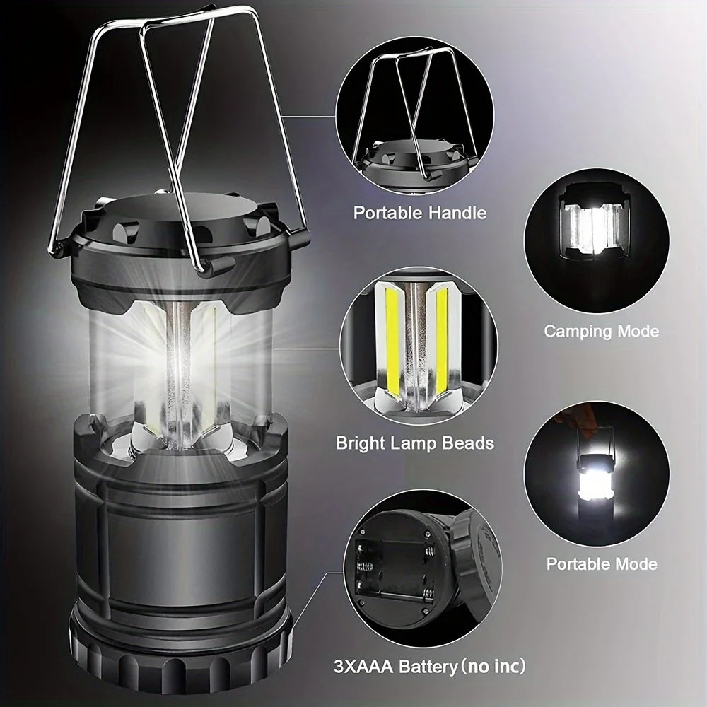 Camp Lamp, Outdoor Tent Light, Portable Lantern, Multifunctional Emergency Light, Battery Powered (Batteries Not Included)