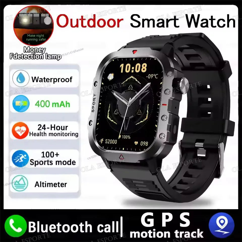 Beach Camp 2025 New LED Men's Smartwatch Bluetooth Talking Smartwatch Multi Sport Mode Health Monitor Outdoor Sport Smart Watch For Android