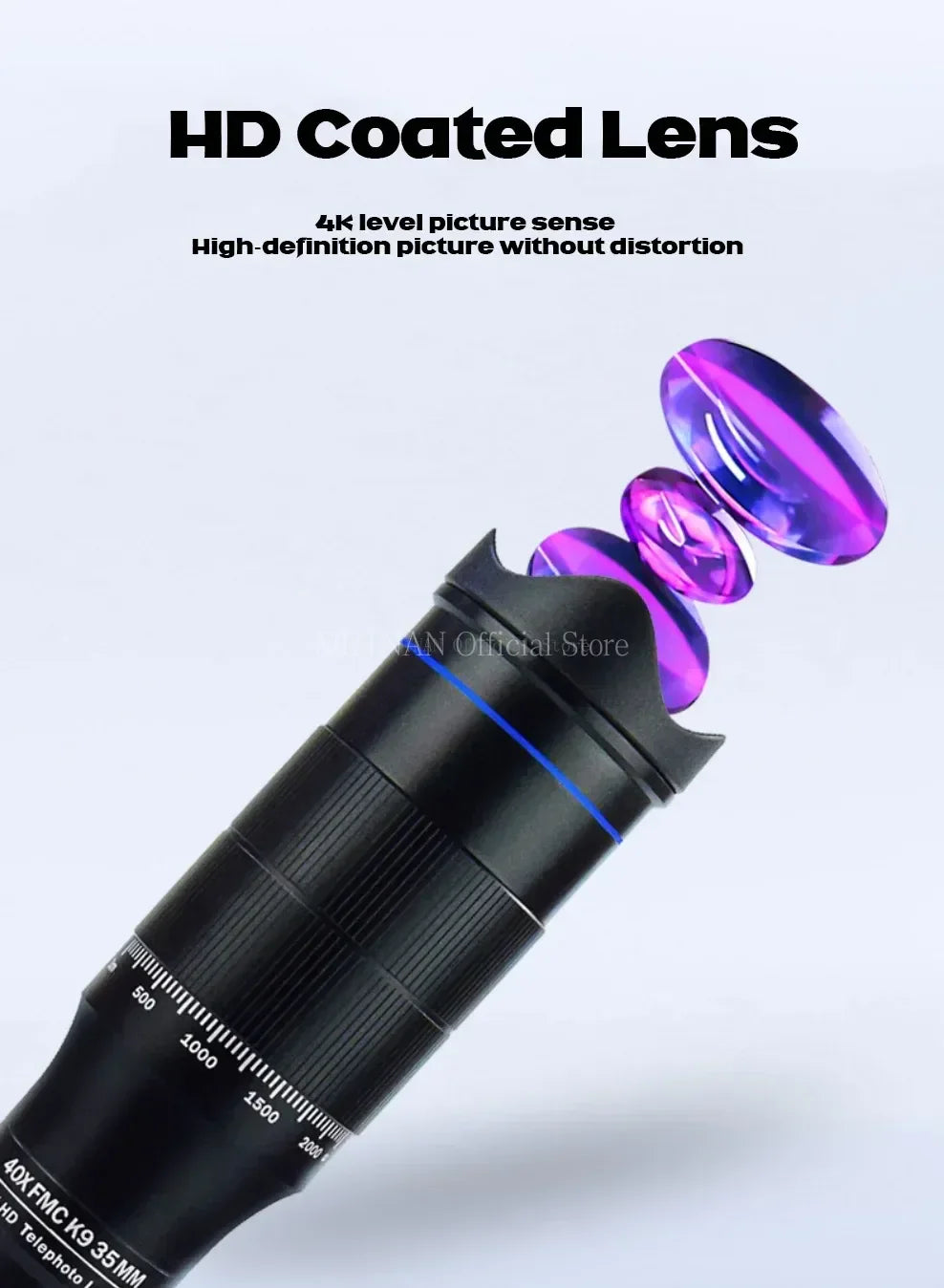 Beach Camp Professional Telescope Monocular HD 40X Zoom Phone Lens Camera Telephoto With Tripod Metal Telescope For Tourism Camping